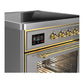 Ilve UMIB30NR3SSG Ilve Umib30Nr3Ssg Majestic Iii 30 Inch Induction Range With 4 Elements, 4 Cu. Ft. Oven Capacity (Triple Glass Door, Stainless Steel, Brass)