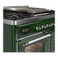 Ilve UMD40FNR3EGCLP Ilve Umd40Fnr3Egclp Majestic Iii 40 Inch Dual Fuel Range With 6 Burners And Griddle, Dual Function Burner Up To 25,000 Btu (Liquid Propane, Triple Glass Door, Emerald Green, Chrome)