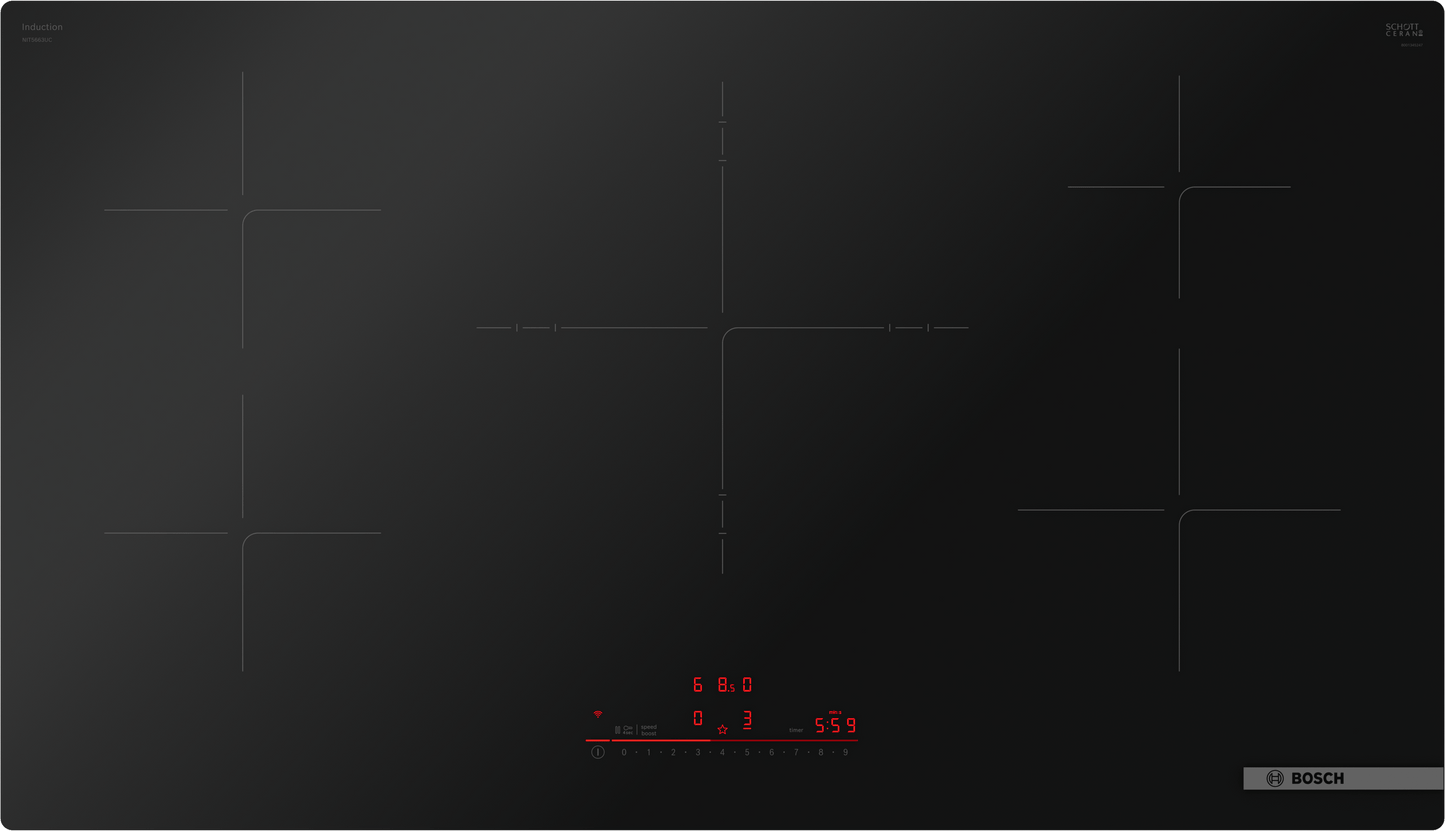 Bosch NIT5663UC 500 Series, Induction Hob, 36'', Surface Mount Without Frame