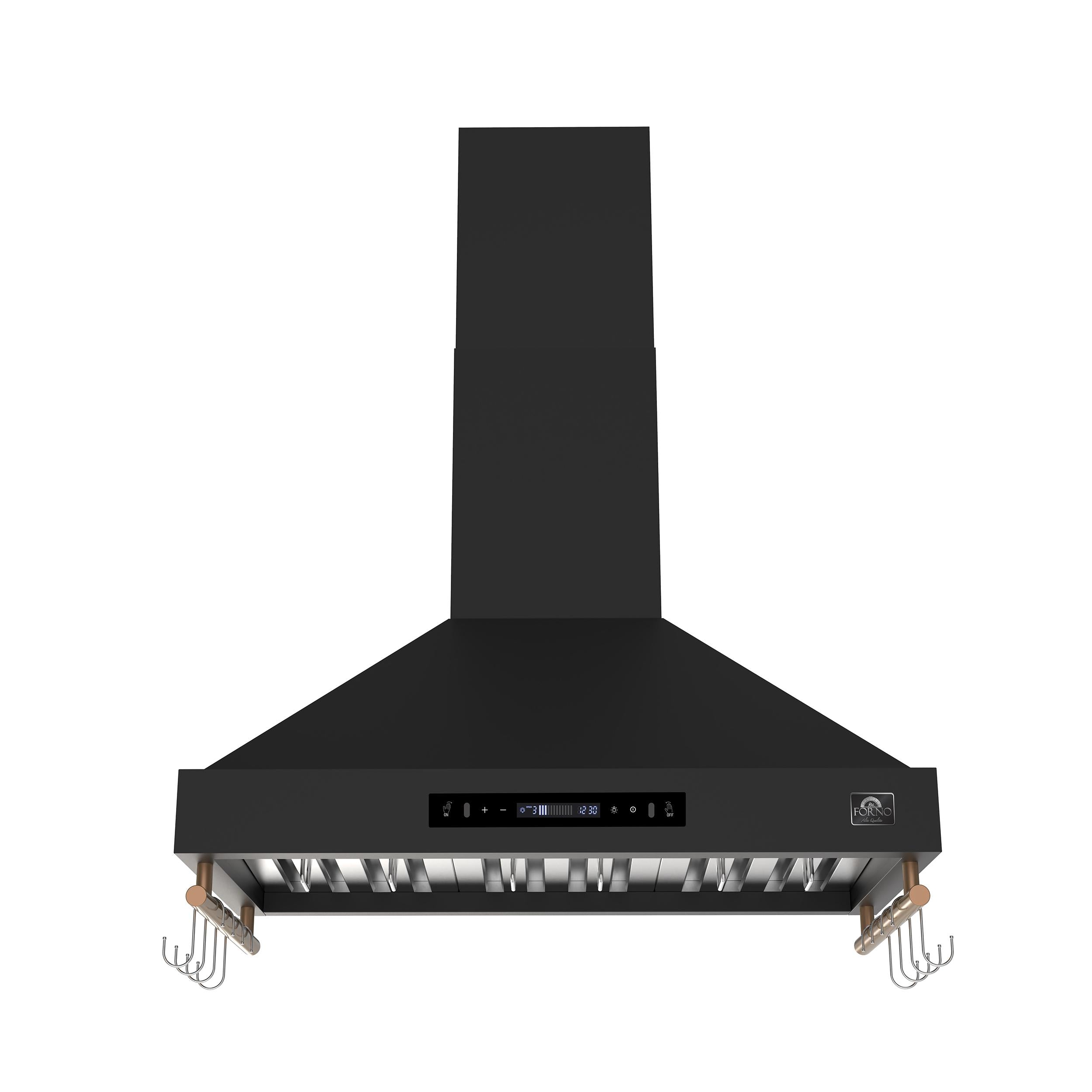 Forno FRHWM550336BLK Forno Venezia 36 Inch Wall-Mounted Range Hood In Black With Touch Controls And Baffle Filters