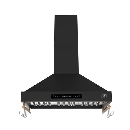 Forno FRHWM550336BLK Forno Venezia 36 Inch Wall-Mounted Range Hood In Black With Touch Controls And Baffle Filters