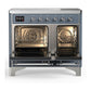Ilve UMDIB40QNR3BGC Ilve Umdib40Qnr3Bgc Majestic Iii 40 Inch Induction Range With 6 Elements, 3.82 Cu. Ft. Total Oven Capacity (Solid Door, Blue Grey, Chrome)