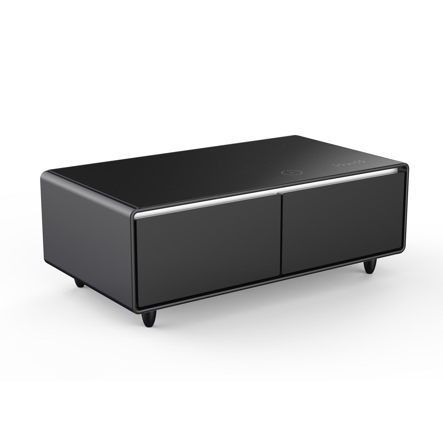 Forno FCTFR700651BLK Forno Evoluto Tavolo 51-Inch Black Smart Coffee Table - Dual Refrigerator Drawers, Bluetooth 5.0 Audio, Wireless Charging & Rgb Ambient Light