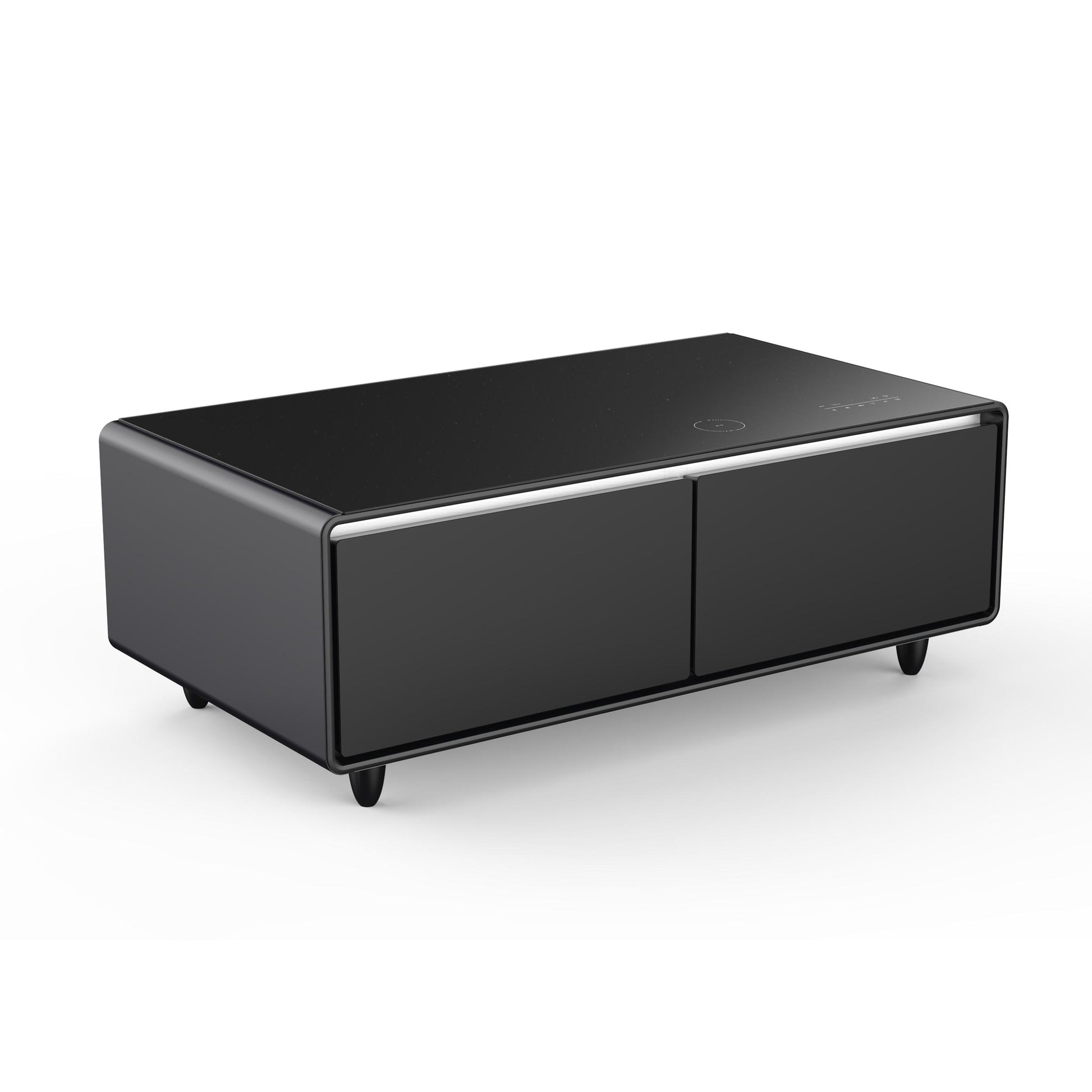 Forno FCTFR700651BLK Forno Evoluto Tavolo 51-Inch Black Smart Coffee Table - Dual Refrigerator Drawers, Bluetooth 5.0 Audio, Wireless Charging & Rgb Ambient Light