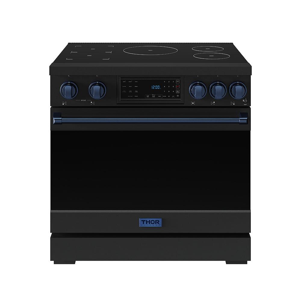 Thor Kitchen RSI36BBLU 36 Inch Professional Induction Range With Tilt Panel Touch Control In Black And Blue Gordon Ramsay Series