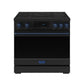 Thor Kitchen RSI36BBLU 36 Inch Professional Induction Range With Tilt Panel Touch Control In Black And Blue Gordon Ramsay Series