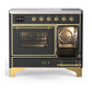 Ilve UMDIB40NR3MGG Ilve Umdib40Nr3Mgg Majestic Iii 40 Inch Induction Range With 6 Elements, 3.82 Cu. Ft. Total Oven Capacity (Triple Glass Door, Graphite Matte, Brass)