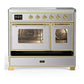 Ilve UMDIB40NR3SSG Ilve Umdib40Nr3Ssg Majestic Iii 40 Inch Induction Range With 6 Elements, 3.82 Cu. Ft. Total Oven Capacity (Triple Glass Door, Stainless Steel, Brass)