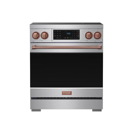 Thor Kitchen RSI30RSG 30 Inch Professional Induction Range With Tilt Panel Touch Control In Stainless Steel And Rose Gold Gordon Ramsay Series