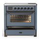 Ilve UMIB36NR3BGB Ilve Umib36Nr3Bgb Majestic Iii 36 Inch Induction Range With 6 Elements, 3.5 Cu. Ft. Total Oven Capacity (Triple Glass Door, Blue Grey, Burnished)