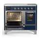 Ilve UMDIB40NR3MBC Ilve Umdib40Nr3Mbc Majestic Iii 40 Inch Induction Range With 6 Elements, 3.82 Cu. Ft. Total Oven Capacity (Triple Glass Door, Midnight Blue, Chrome)
