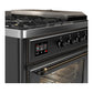Ilve UM48FSNR3MGBLP Ilve Um48Fsnr3Mgblp Majestic Iii 48 Inch Dual Fuel Range With 5 Black Brass Burners, Griddle And French Top, Dual Function Burner Up To 25,000 Btu (Liquid Propane, Triple Glass Door, Graphite Matte, Burnished)