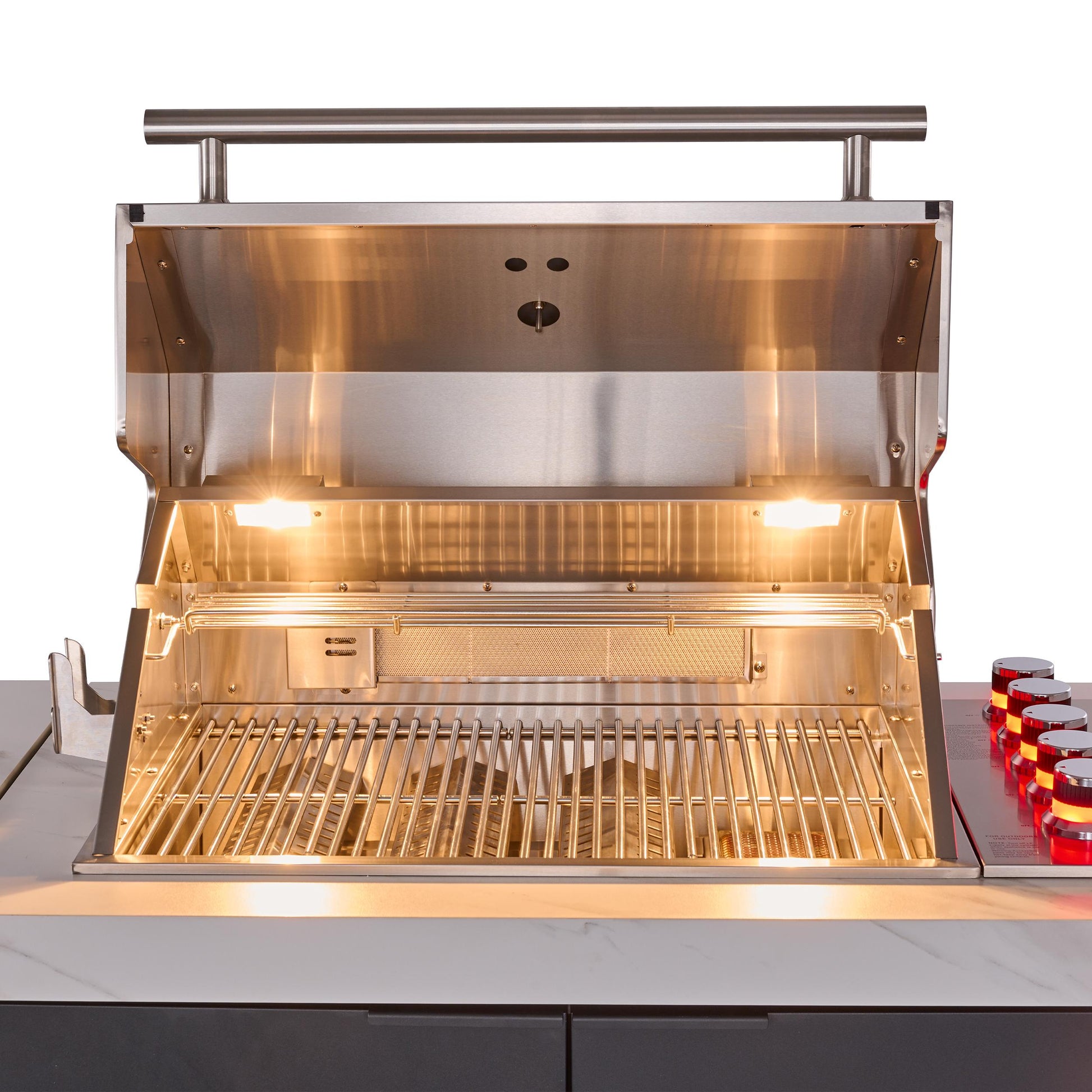 Forno FODKT2575WHT Forno Rimini Outdoor Kitchen: 30" Bbq 62,600 Btu, 4.8 Cu.Ft. Refrigerators, White Countertops