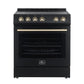 Forno FFSEL601230BLK Forno Leonardo Espresso 30-Inch Black Electric Range, True Convection, Energy Efficient