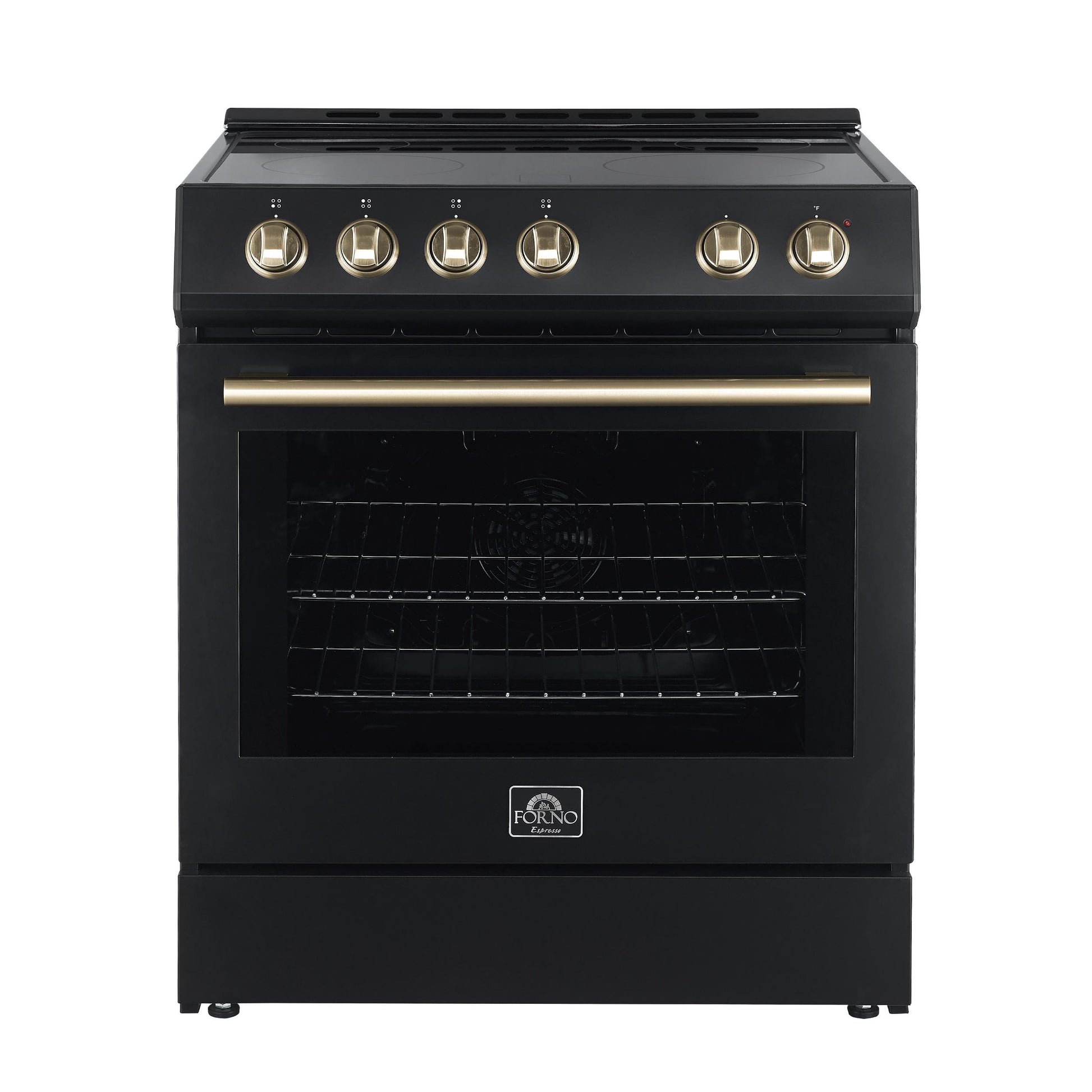 Forno FFSEL601230BLK Forno Leonardo Espresso 30-Inch Black Electric Range, True Convection, Energy Efficient