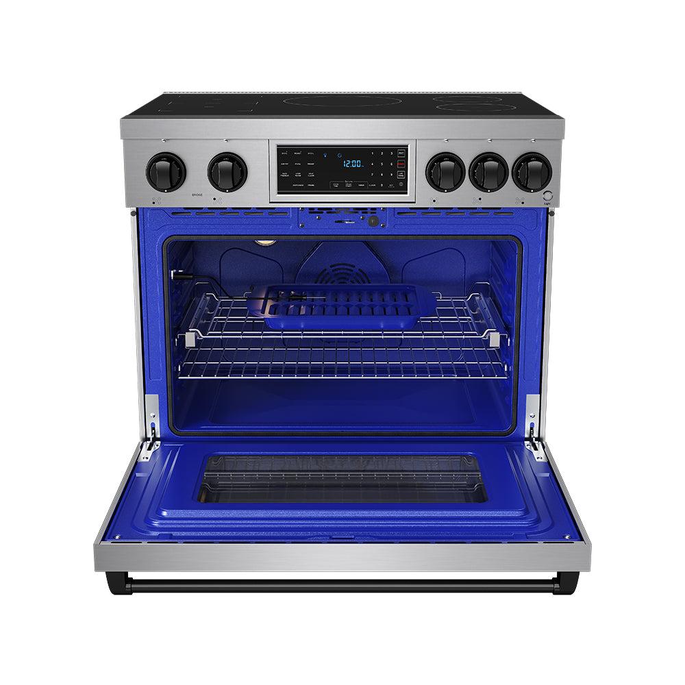 Thor Kitchen RSI36BLK 36 Inch Professional Induction Range With Tilt Panel Touch Control In Stainless Steel And Black Gordon Ramsay Series