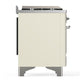 Ilve UM60FNR3AWC Ilve Um60Fnr3Awc Majestic Iii 60 Inch Dual Fuel Range With 9 Burners And Griddle, Dual Function Burner Up To 25,000 Btu (Natural Gas, Triple Glass Door, Antique White, Chrome)