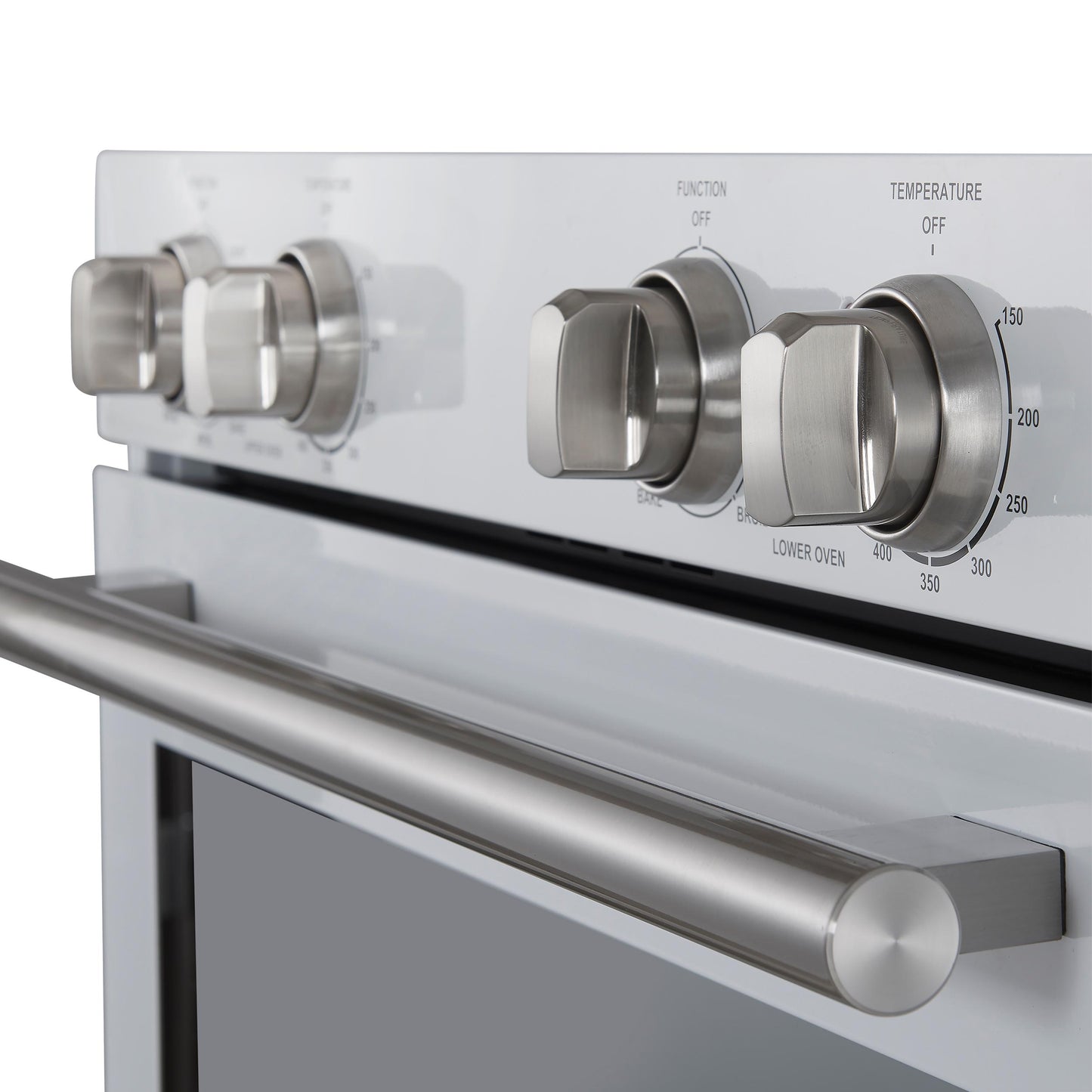 Forno FBOEL132430WHT Forno Vomero 30-Inch Double Wall Oven, White, 10 Cu.Ft Total Capacity, 7100W Convection, Mechanical Controls, Manuel Steam Clean