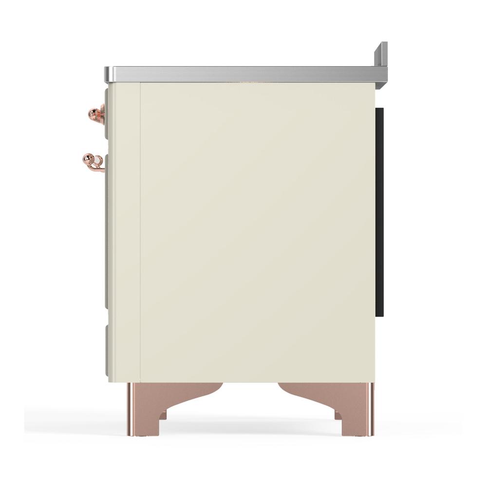 Ilve UMIB48QNR3AWP Ilve Umib48Qnr3Awp Majestic Iii 48 Inch Induction Range With 6 Elements, 5.02 Cu. Ft. Total Oven Capacity (Solid Door, Antique White, Copper)