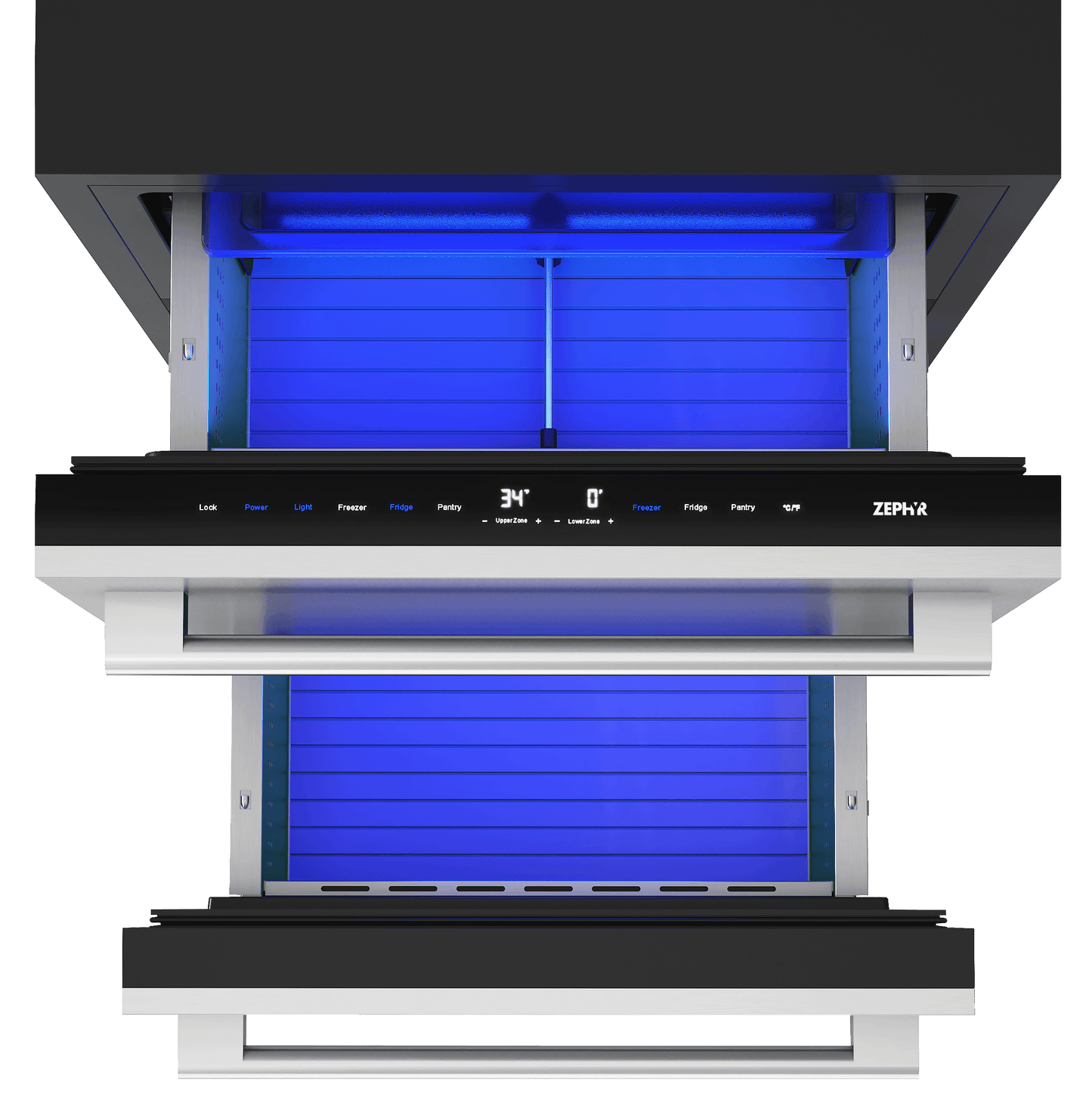 Zephyr PRRFD24C2AS Presrv Refrigerator Freezer Drawers, 24In, Ss