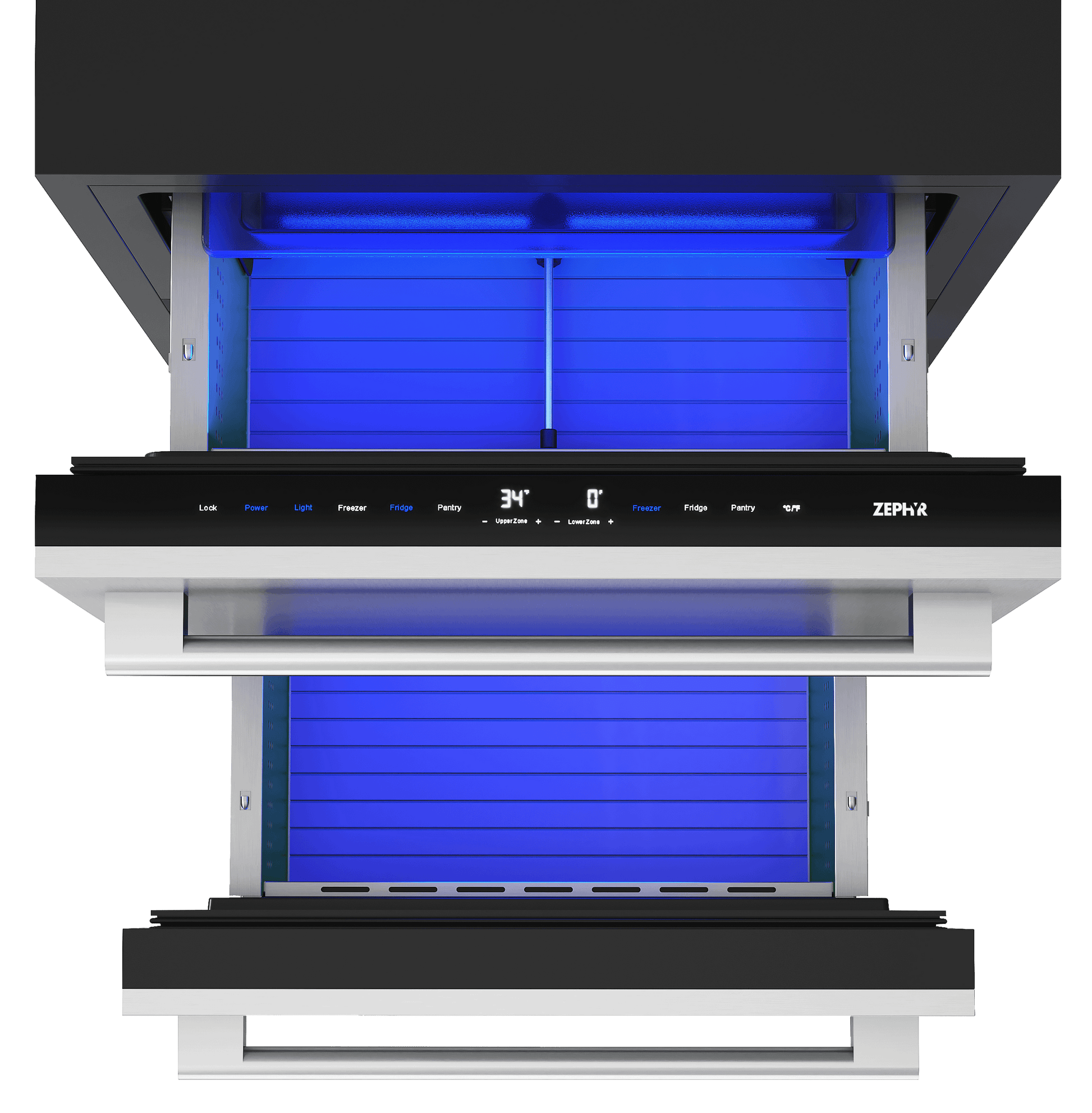 Zephyr PRRFD24C2AS Presrv Refrigerator Freezer Drawers, 24In, Ss