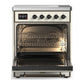 Ilve UMIB30QNR3AWB Ilve Umib30Qnr3Awb Majestic Iii 30 Inch Induction Range With 4 Elements, 4 Cu. Ft. Oven Capacity (Solid Door, Antique White, Burnished)
