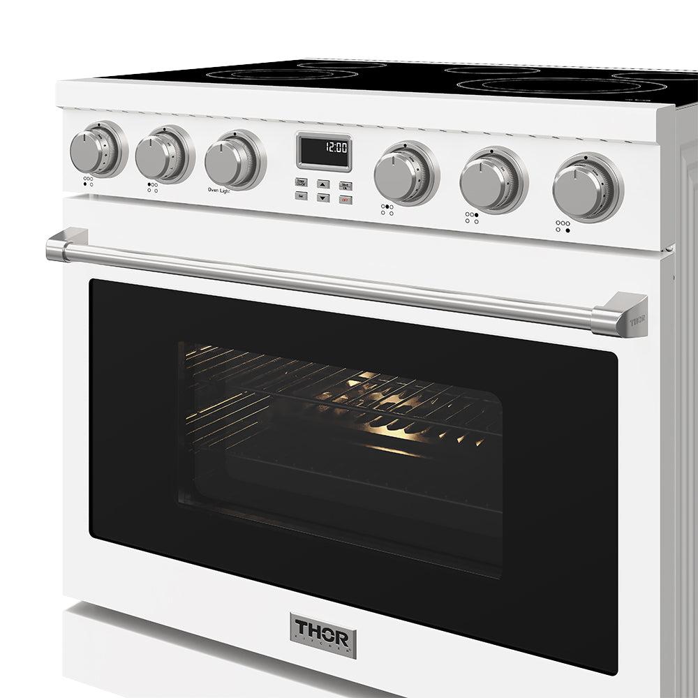 Thor Kitchen ARE36W 36 Inch Electric Range In White - Contemporary Professional