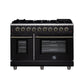 Forno FFSGS623948BLK Forno Massimo 48-Inch Black Freestanding Gas Range, 8 Burners, True Convection Oven
