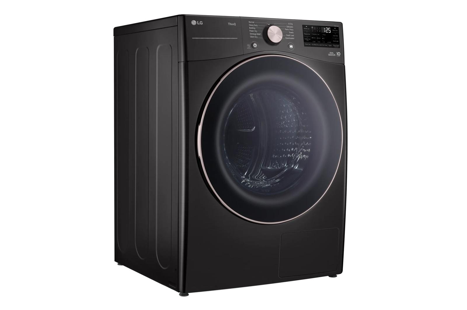 Lg DLHC4002B 7.4 Cu. Ft. Ultra Large Capacity Heat Pump Ventless Dryer, Wi-Fi Connectivity Black Steel
