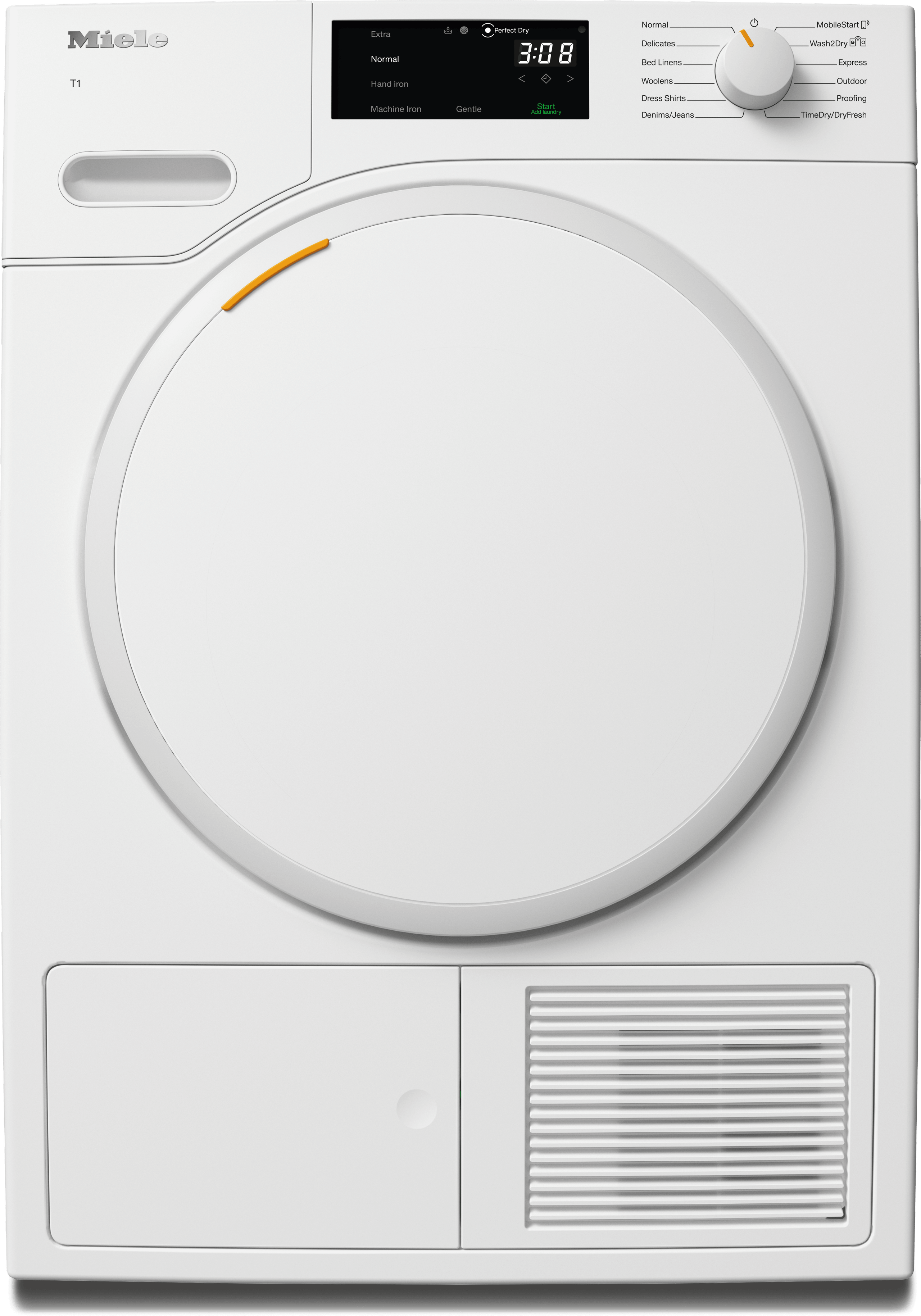Miele TXB360WP Txb360Wp - T1 Heat-Pump Dryer: 18 Lb (8 Kg) Directsensor Honeycomb Drum Fragrancedos Miele@Home Dryprotect