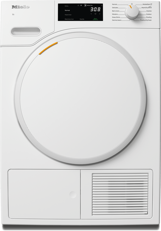 Miele TXB360WP Txb360Wp - T1 Heat-Pump Dryer: 18 Lb (8 Kg) Directsensor Honeycomb Drum Fragrancedos Miele@Home Dryprotect