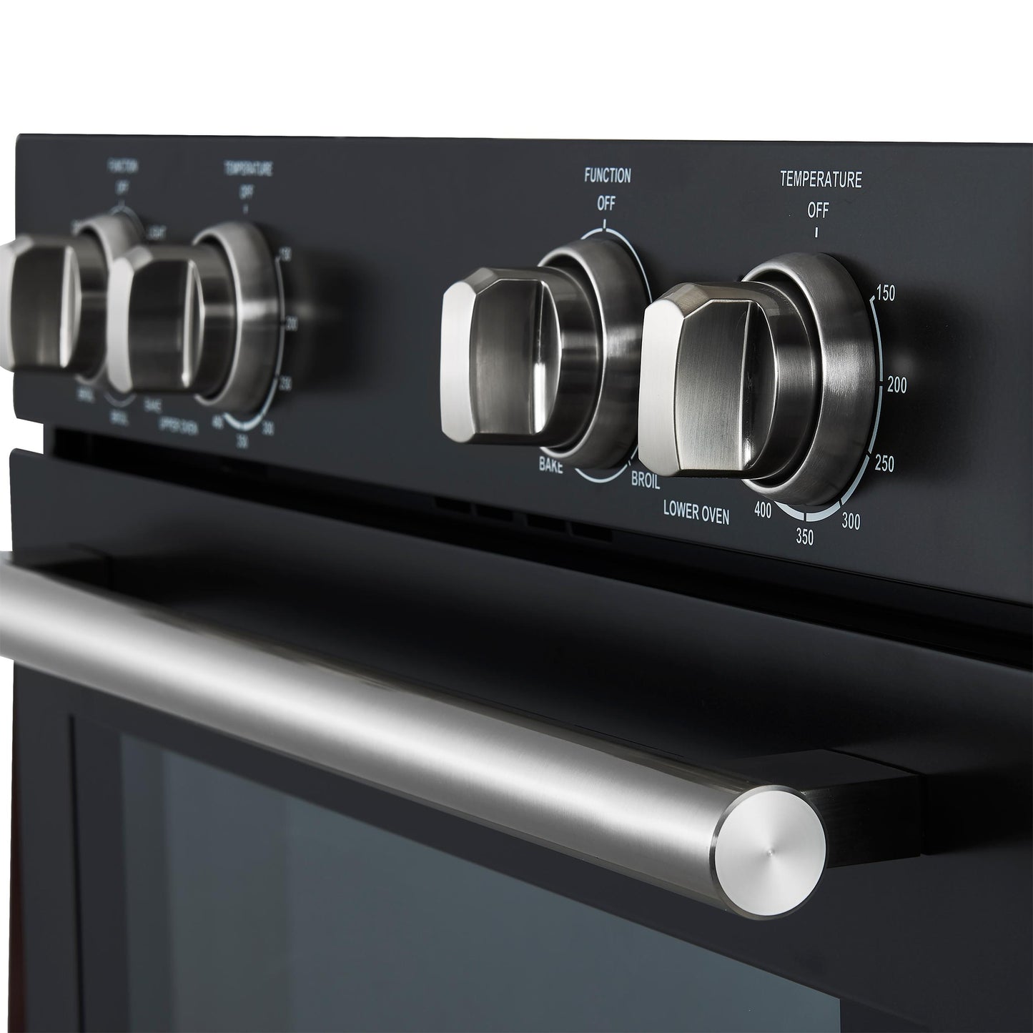 Forno FBOEL132430BLK Forno Vomero 30-Inch Double Wall Oven, Black, 10 Cu.Ft Total Capacity, 7100W Convection, Mechanical Controls, Manuel Steam Clean