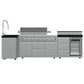 Forno FODKT2520BLK Forno Bulnes 40-Inch Bbq, 95,000 Btu, 5 Burners, Sear & Rotisserie Infrared With Side Burner, Stainless Steel Outdoor Kitchen With 1.8 Cu.Ft. Beverage Center & Black Granite Countertops