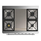 Ilve UM36FQNR3WHC Ilve Um36Fqnr3Whc Majestic Iii 36 Inch Dual Fuel Range With 6 Black Brass Burners And Griddle, Dual Function Burner Up To 25,000 Btu (Solid Door, White, Chrome, Natural Gas)