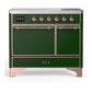 Ilve UMDIB40QNR3EGP Ilve Umdib40Qnr3Egp Majestic Iii 40 Inch Induction Range With 6 Elements, 3.82 Cu. Ft. Total Oven Capacity (Solid Door, Emerald Green, Copper)