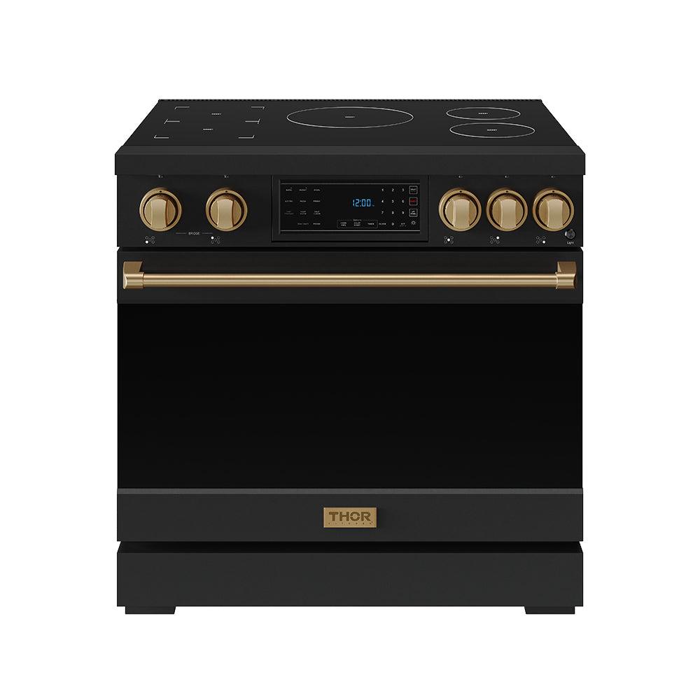 Thor Kitchen RSI36BBRZ 36 Inch Professional Induction Range With Tilt Panel Touch Control In Black And Bronze Gordon Ramsay Series
