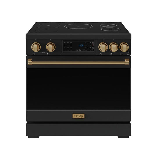 Thor Kitchen RSI36BBRZ 36 Inch Professional Induction Range With Tilt Panel Touch Control In Black And Bronze Gordon Ramsay Series