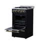 Forno FFSGS626520BLK Forno Lamazze 20 Inch Freestanding Gas Range In Black, Compact Design