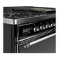 Ilve UM48FQNR3BKCLP Ilve Um48Fqnr3Bkclp Majestic Iii 48 Inch Dual Fuel Range With 8 Burners And Griddle, Dual Function Burner Up To 25,000 Btu (Liquid Propane, Solid Door, Glossy Black, Chrome)