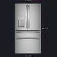 Ge Appliances PXD22BYPFS Ge Profile™ 22.4 Cu. Ft. Smart Counter-Depth Fingerprint Resistant 4-Door French-Door Refrigerator With Door In Door