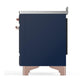 Ilve UMIB48QNR3MBP Ilve Umib48Qnr3Mbp Majestic Iii 48 Inch Induction Range With 6 Elements, 5.02 Cu. Ft. Total Oven Capacity (Solid Door, Midnight Blue, Copper)