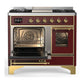 Ilve UMD40FNR3BUGLP Ilve Umd40Fnr3Buglp Majestic Iii 40 Inch Dual Fuel Range With 6 Burners And Griddle, Dual Function Burner Up To 25,000 Btu (Liquid Propane, Triple Glass Door, Burgundy, Brass)