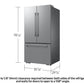 Samsung RF70H25KER Bespoke Ai 3-Door French Door Zero Clearance Fit In-Door Tall Dispenser 25 Cu.Ft.