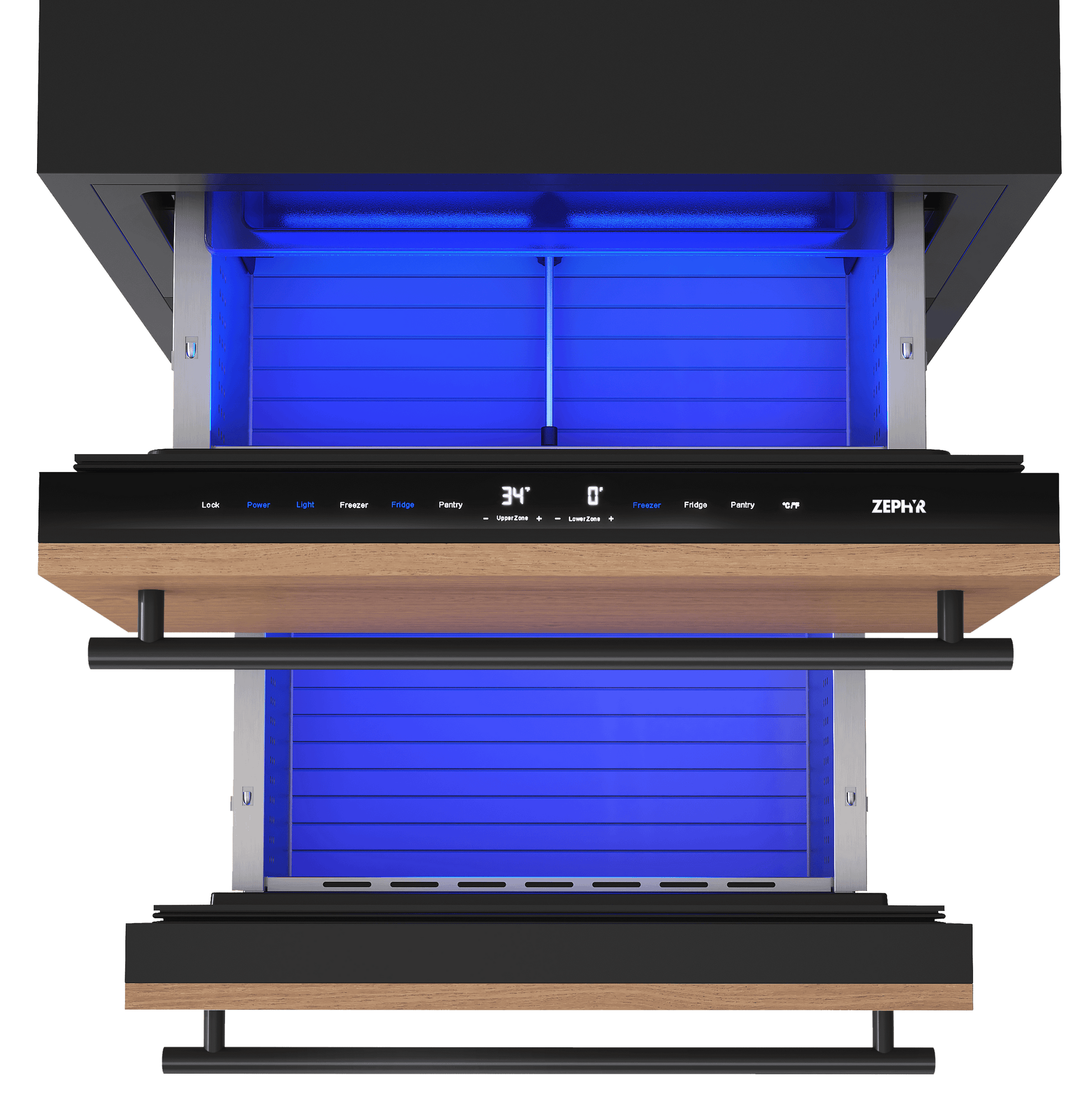 Zephyr PRRFD24C2AP Presrv Refrigerator Freezer Drawers, 24In, Panel Ready