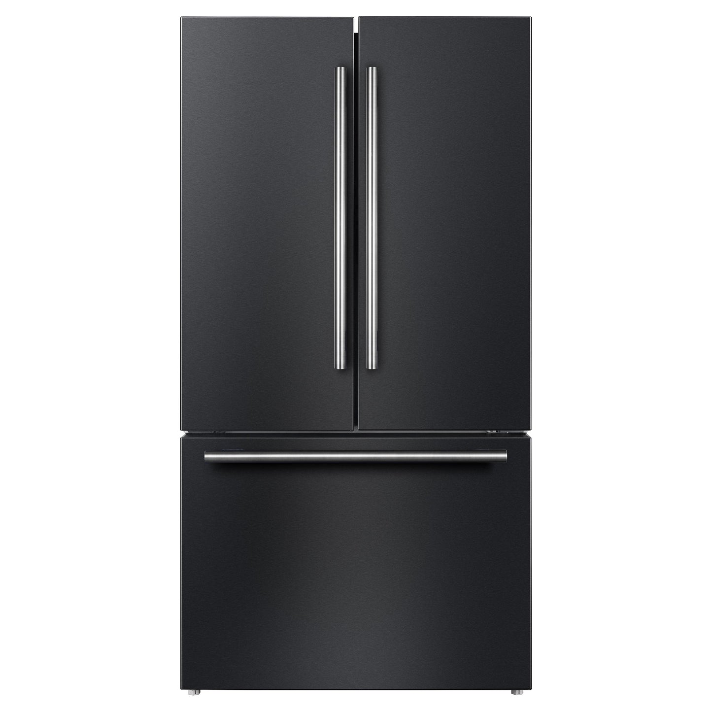 Forno FFFFD178336BLK Forno Rivello 36 Inch French Door Refrigerator In Black With Antique Brass, Internal Water Dispenser, Filtered Ice, Adjustable Shelves, Energy Star Certified
