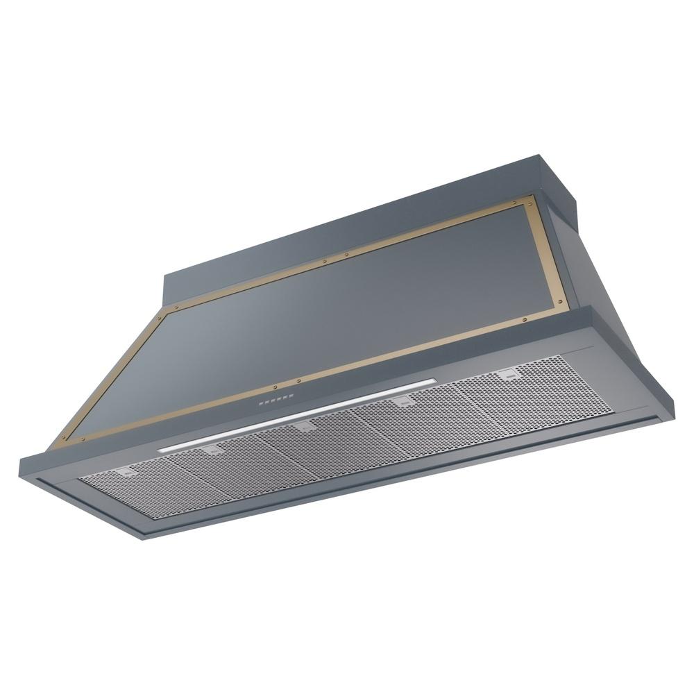 Ilve UANB60BGG Ilve Uanb60Bgg Nostalgie Ii Noblesse 60 Inch Range Hood With 600 Cfm (Blue Grey, Brass)