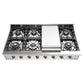 Ilve UHCP48FNSSG Ilve Uhcp48Fnssg Nostalgie Ii 48 Inch Built-In Gas Rangetop With Griddle, In Stainless Steel (Natural Gas)