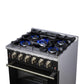 Forno FFSGS623930BLK Forno Massimo 30-Inch Black Freestanding Gas Range, 5 Burners, True Convection Oven