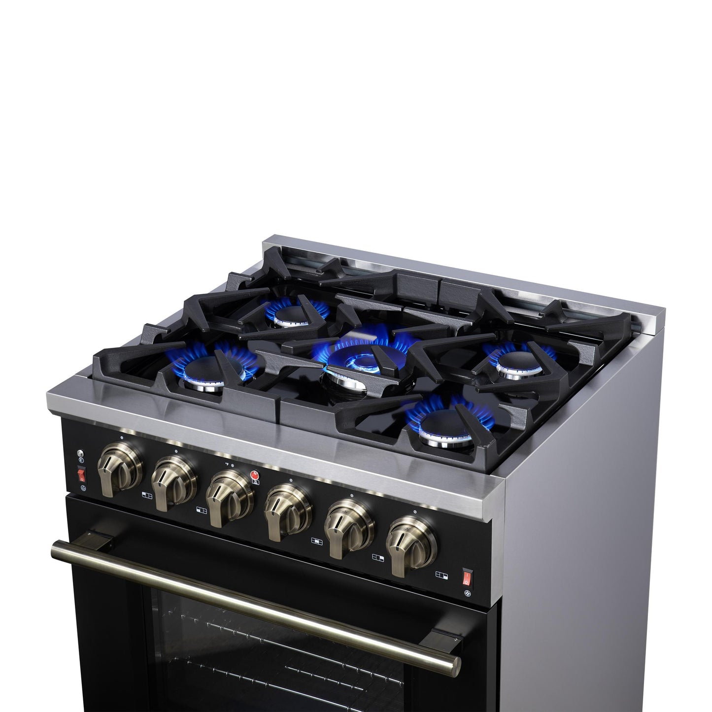 Forno FFSGS623930BLK Forno Massimo 30-Inch Black Freestanding Gas Range, 5 Burners, True Convection Oven