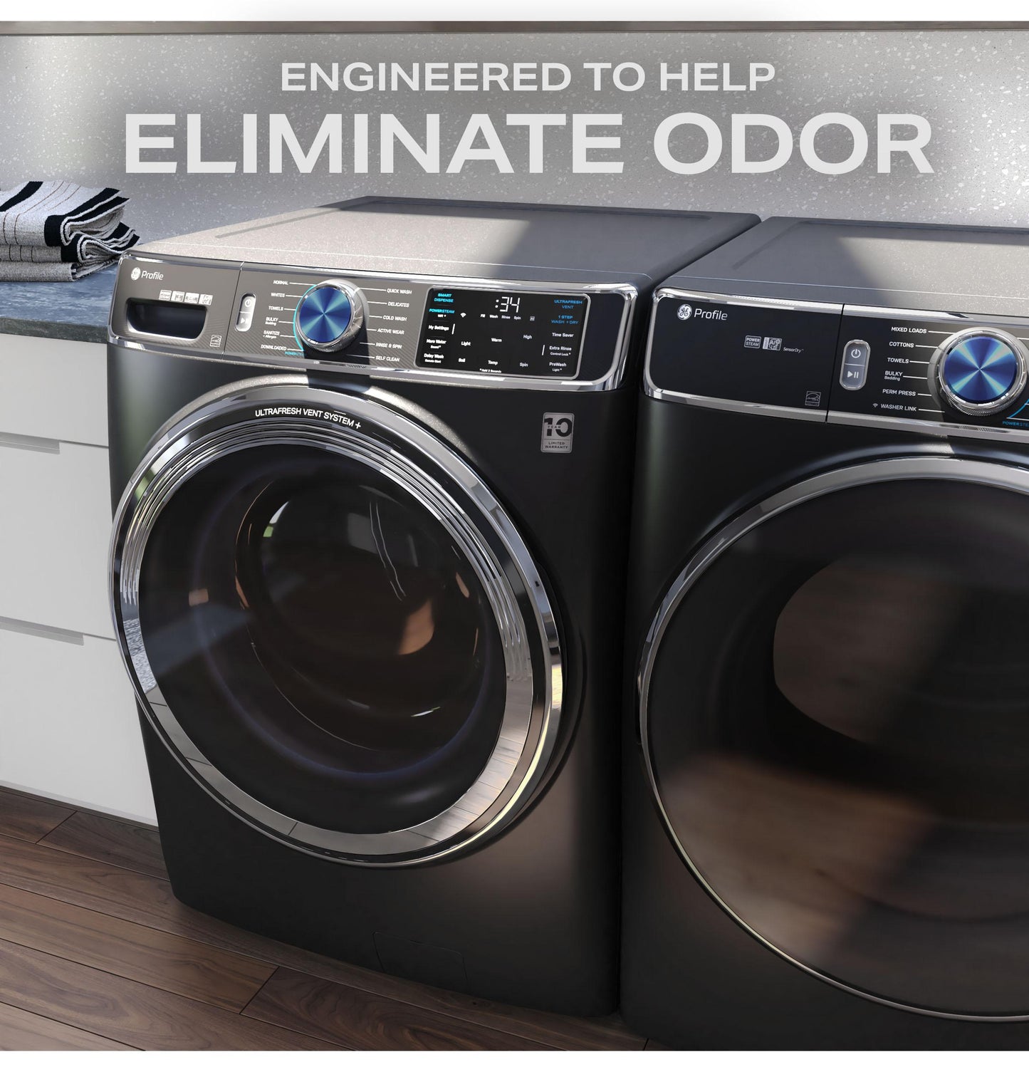 Ge Appliances PFW955SPWGN Ge Profile™ 5.5 Cu. Ft. Capacity Smart Front Load Energy Star® Steam Washer With Ultrafresh Vent System+ And Smart Wash & Smart Rinse